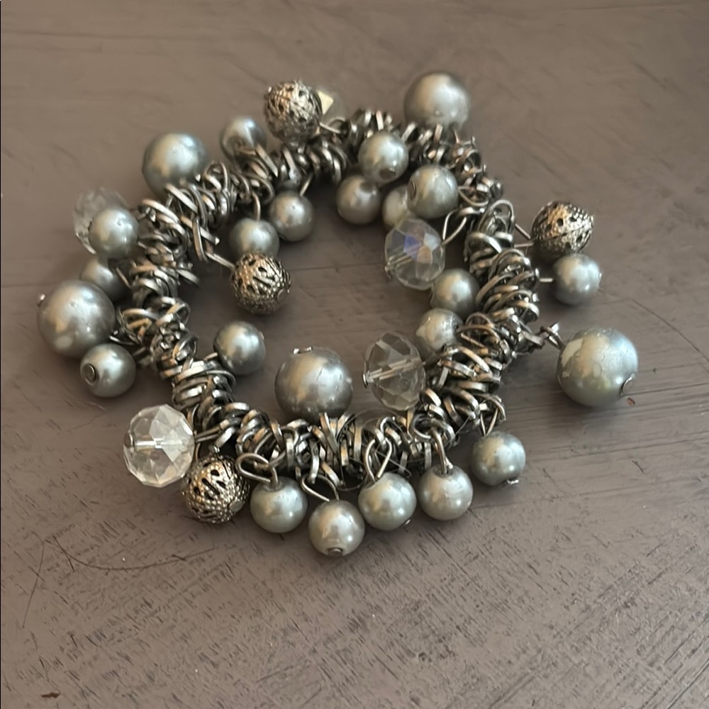 Elegant Silver Beaded Bracelet